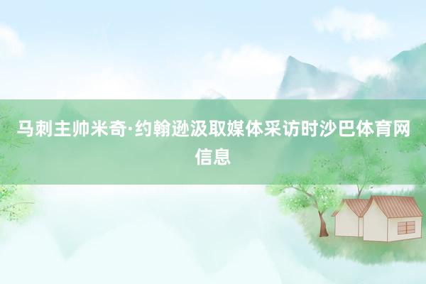 马刺主帅米奇·约翰逊汲取媒体采访时沙巴体育网信息